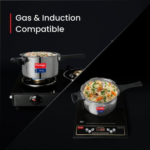 Prestige 3.5 Litre Triply Svachh Outerlid Pressure Cooker|Deep lid for spillage control|Gas & Induction Compatible|Triply body for even heating|Gasket Release System|5 Years warranty|ISI certified
