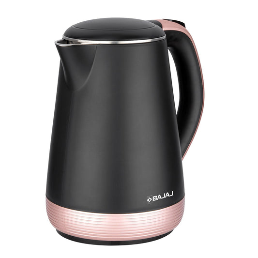 Bajaj KTP 1.7 Litre Electric Kettle | Concealed Element Stainless Steel 304 Food Grade Inner Body | Auto Shut-Off Dry Boil Mechanism | 2 Years Warranty | Double Wall 【Gold】