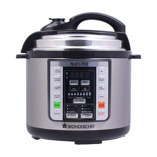 Wonderchef Nutri-Pot Electric Pressure Cooker with 7-in-1 Functions|18 pre-set functions|Pressure Cooking, Saute/Pan Frying, Slow Cooking, R-41236756 |3L capacity
