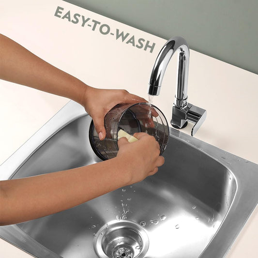 Borosil Chef Delite 300 Watts Electric Chopper for Kitchen, Twin Blade Technology, 600 ml 'chop-n-store' plastic bowl with lid, Vegetable Chopper, Cutter, Chop, Mince, Dice, Whisk, Blend