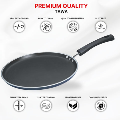 Vinod Zest 28cm Non Stick Dosa Tawa | 5mm Thick Ceramic Coating
