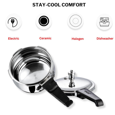 Vinod Splendid Plus 1.5L SS Handi Cooker with Glass Lid