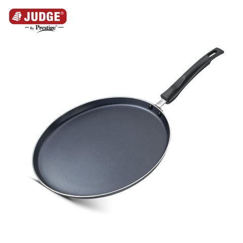 Judge by Prestige 28Cm Everyday Non-Stick Tawa (Aluminium) | Low Oil Cooking | Easy to Clean |Cool Touch Handle, Black