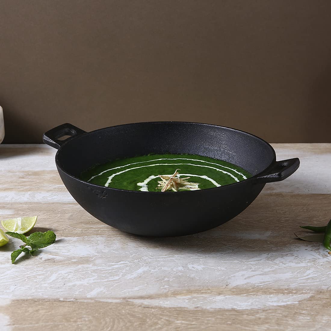Wonderchef Forza 24cm Cast-Iron Kadha- Pre-Seasoned & Induction Ready