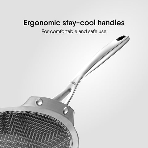 Stahl Artisan Hybrid Roti Tawa 4 mm Thick | 22 cm Triply Stainless Steel Tawa with Honeycomb Structured Stick Resistant Layer | Scratch Resistant Roti Tawa Compatible with Induction & Gas Stove
