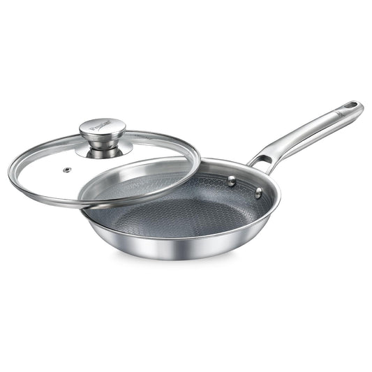 Prestige TRIPLY HexaMagic Ceramic Fry Pan 24cm/1.7L | Durable Honeycomb Structure | PFOA & PFAS Free | Healthy Eating | Gas & Induction Compatible | 15Y Product & 3Y Coating Warranty| ISI Certified