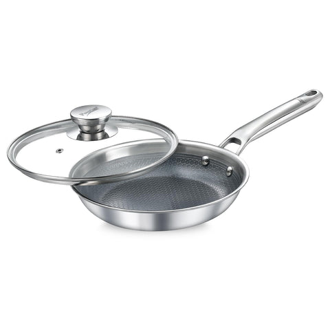 Prestige TRIPLY HexaMagic Ceramic Fry Pan 24cm/1.7L | Durable Honeycomb Structure | PFOA & PFAS Free | Healthy Eating | Gas & Induction Compatible | 15Y Product & 3Y Coating Warranty| ISI Certified