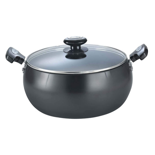 Prestige Hard Anodized Cookware Lifetime Induction Base Sauce Pan, 24Cm, Black, Aluminium Non-Stick, 5.7 Litre
