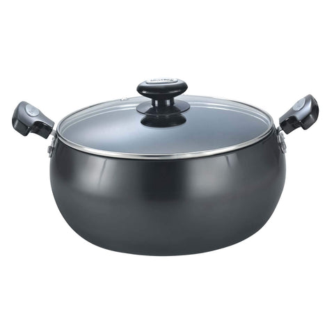 Prestige Hard Anodized Cookware Lifetime Induction Base Sauce Pan, 24Cm, Black, Aluminium Non-Stick, 5.7 Litre
