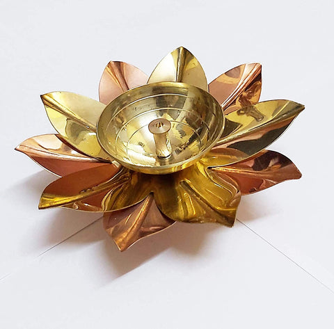 Brass Lotus Akhand Diya | Traditional Worship and Pooja Oil Lamp | Perfect Gift Idol | Home Decor
