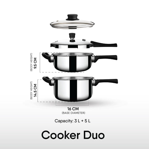 Stahl Xpress Cooker Combo 3L & 5L | THE COOKER DUO 3L&5L COOKER SET 109259 |
