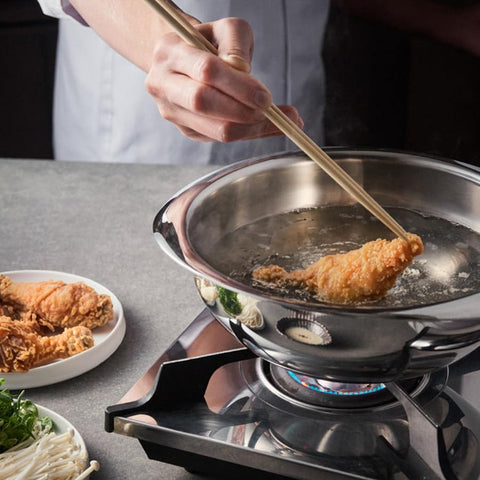 Meyer Trivantage Nickel Free Stainless Steel Triply Tasla | Steel Kadai Heavy Bottom | Tasla Kadhai | Triply Deep Kadai Without Handle | Gas and Induction Base, 26cm