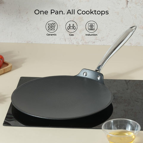 Vinod Ferona 26 cm Lightweight Cast Iron Tawa | Gas & Induction