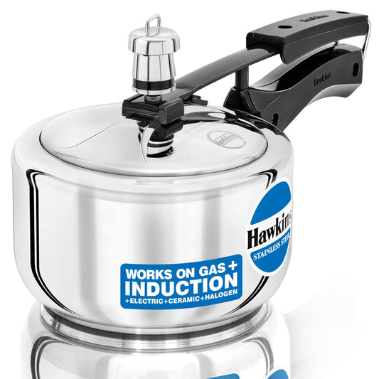 Hawkins 1.5 Litre Stainless Steel Inner Lid Pressure Cooker, Induction Cooker, Silver (HSS15)