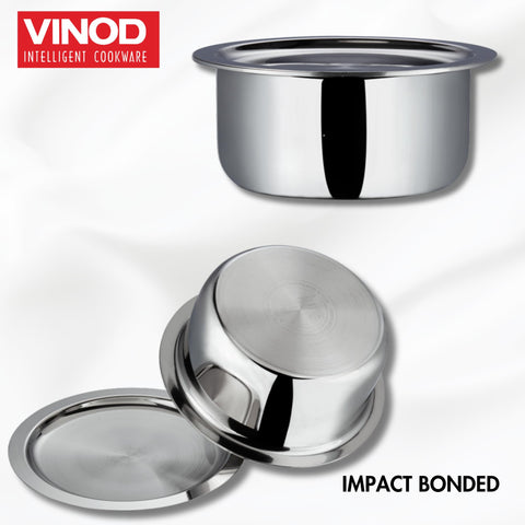 Vinod Platinum Triply Stainless Steel Tope with Stainless Steel Lid 5.2 litres Capacity (24 cm Diameter) - Silver (Induction and Gas Stove Friendly), 5 Years Warranty
