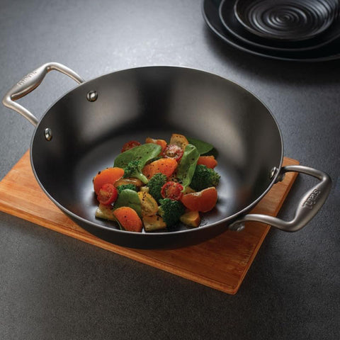 Stahl Blacksmith Plus Cast Iron Kadhai, Light Weight Iron Kadai, Nitrided Kadai for Cooking, Induction & Gas Stove Compatible, 1.3 L, 20 cm