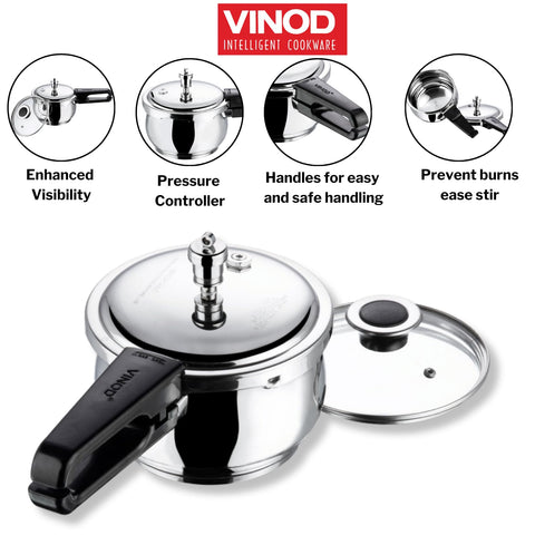 Vinod Splendid Plus 2.5L Handi Pressure Cooker - Induction & Gas
