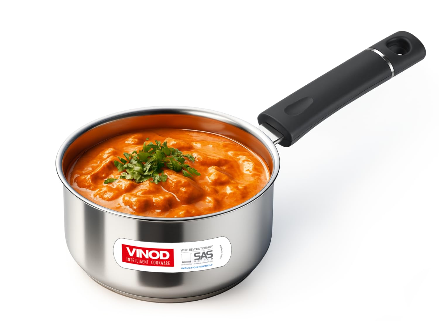 Vinod Tivoli Steel Saucepan - Sandwich Bottom, Induction Ready