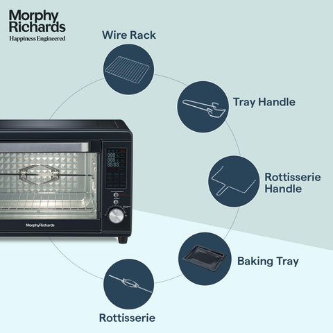 Morphy Richards Digital OTG|Capacity - 40 Litre with 13 Preset Menu|Rotisserie,Convection,In-Built Air-Fryer & Dehydrator Function|2-Yr Warranty