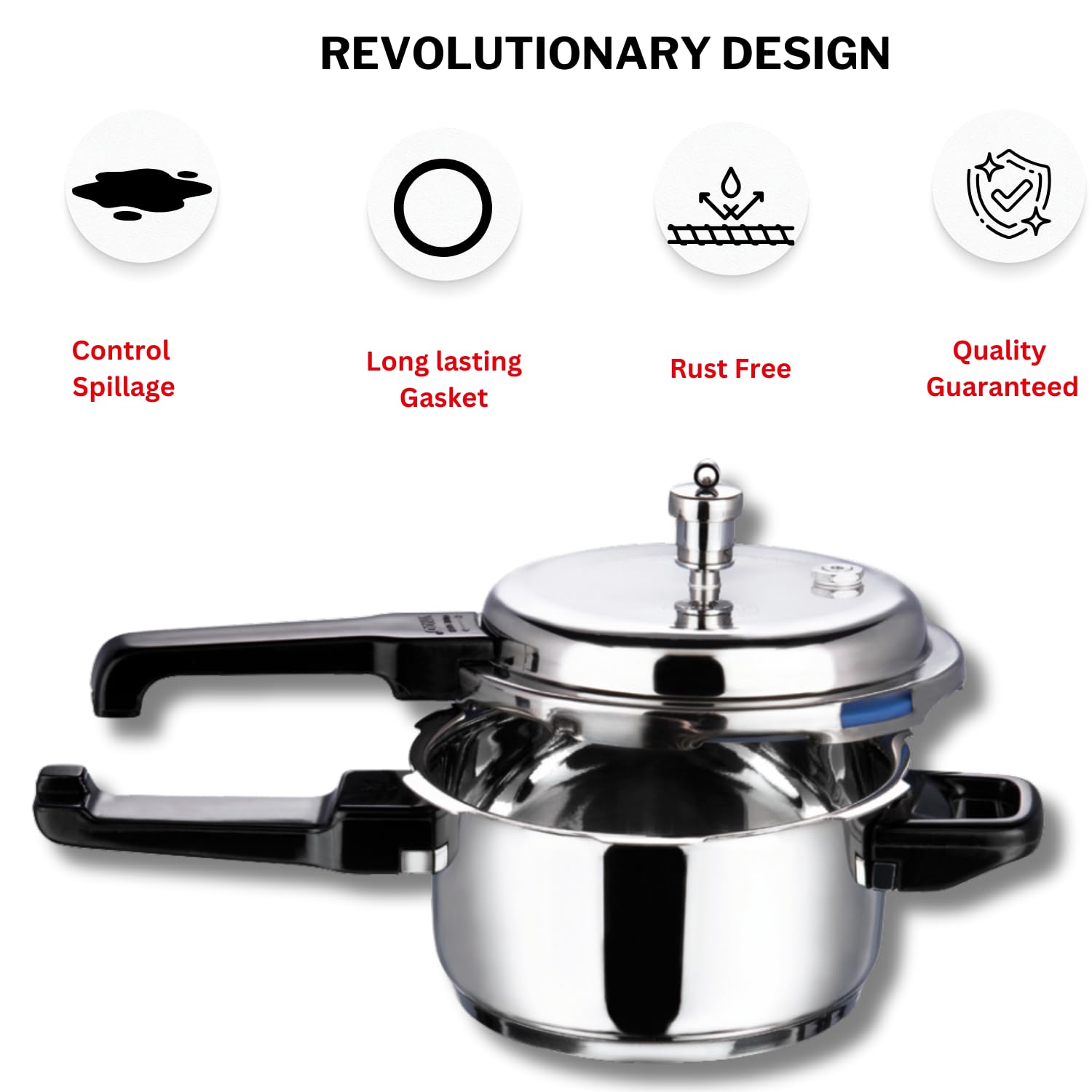 Vinod 5L Stainless Steel Cooker | Sandwich Bottom, Induction