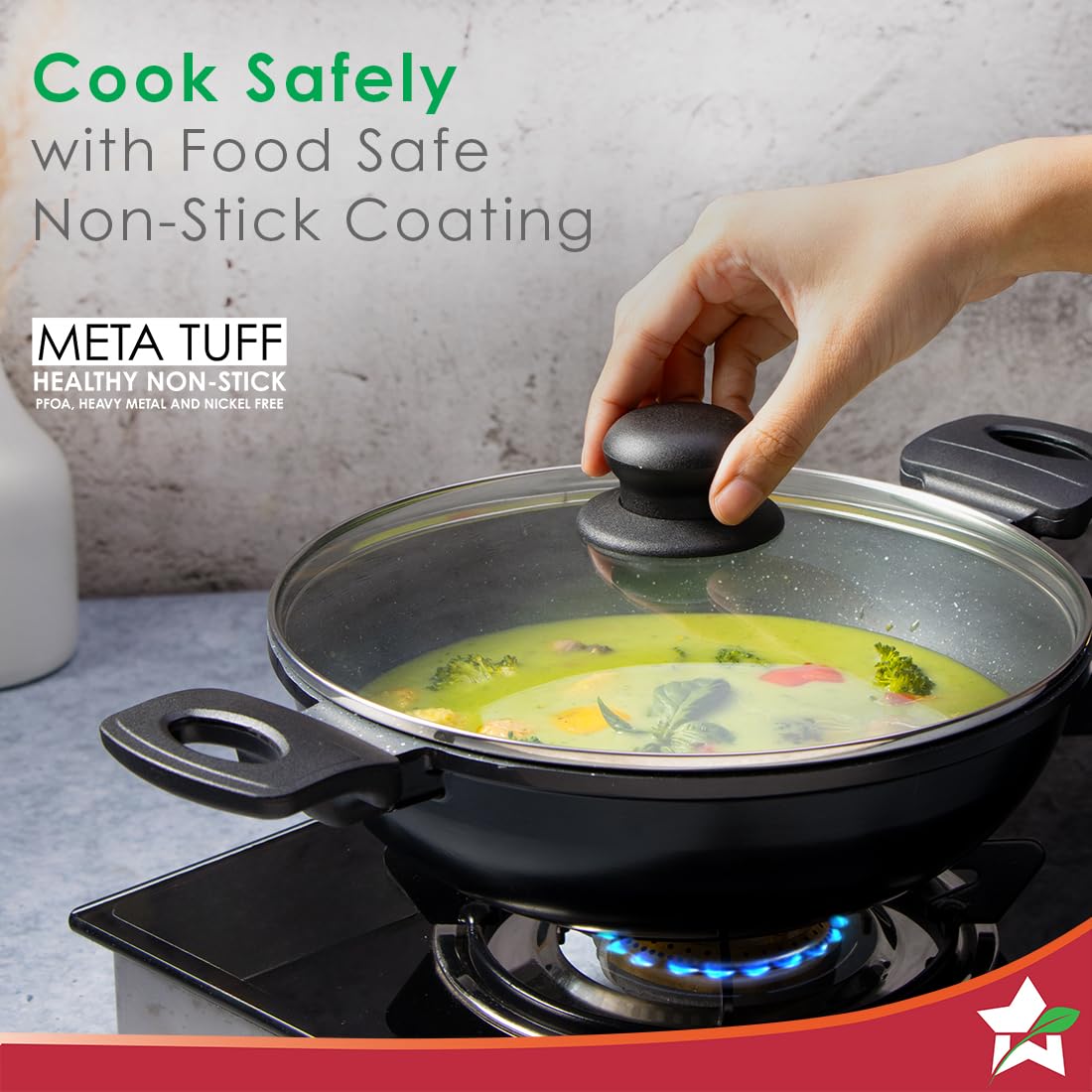 Wonderchef Duralite 24 cm Die-Cast Non-Stick Kadhai – 2.4 L