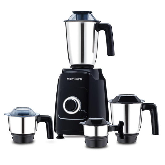 Morphy Richards GrindPro Maxx 1000W Mixer Grinder with 4 Jars | TasteMaxx Mode | Grinds even 4 Pepper Pods| Aesthetic LED Ring| Liquidizing Jar, Dry/Wet, Chutney, Spice Jar| 2-Yr Warranty【Black】