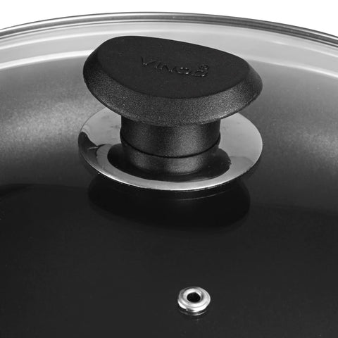 Vinod Zest Aluminium Non Stick Deep Frypan with Lid - 5.5 litre, 32cm | Skillet Pan for Frying | 3mm Thick | 3 Layer Coating | Scratch Proof | 1 Year Warranty - Gas Base