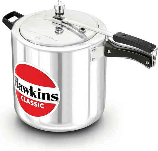 Hawkins 12 Litre Classic Pressure Cooker, Best Inner Lid Cooker, Big Pressure Cooker, Silver (CL12) Aluminium