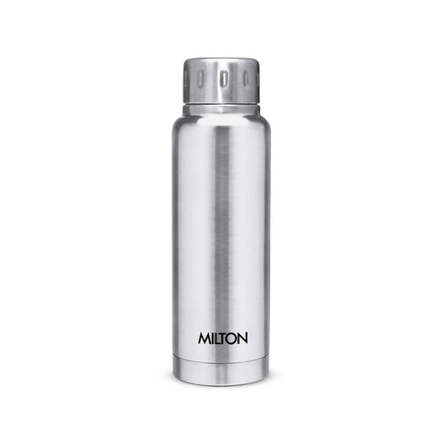 MILTON Elfin 300 Thermosteel Bottle, 300 ml Water Bottles, 24 Hours Hot and Cold, Easy to Carry, Easy Grip, Rust Proof, Tea, Coffee, Office, Travel Bottle, Silver