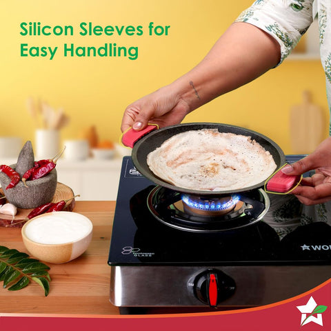 Wonderchef Forza Cast-Iron Appachetty | 20cm | Heavy-Duty Cast-Iron | for Appams, Dosas, Rotis | Naturally Non-Stick | Uniform Heating, Slow Cooking | Chemical-Free