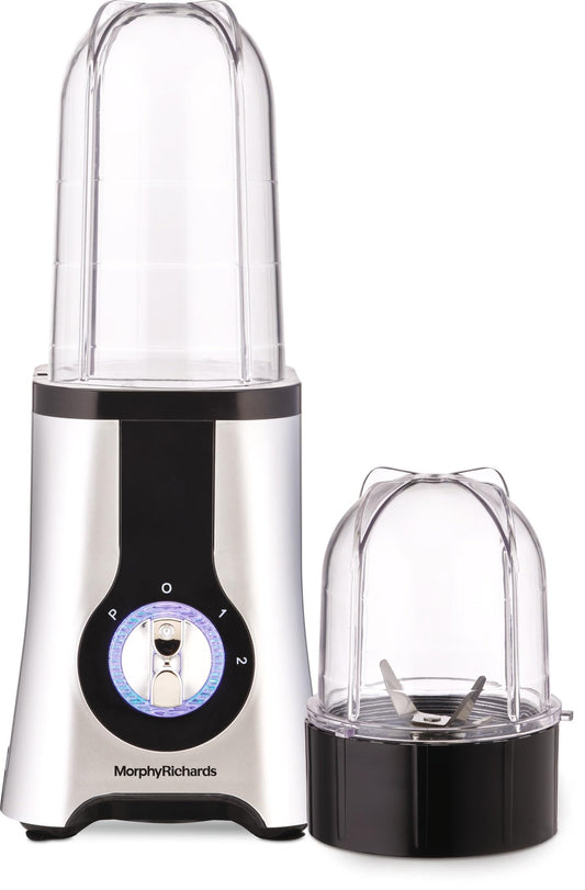 Morphy Richards 2-in-1 BlendMaster Table Blender 400W | Multifunctional: Blend & Grind | SS Blades | 2 Jars | 24,000 RPM High-Speed | 2-Speed + Pulse Mode | 2-Yr Warranty【Silver & Black】
