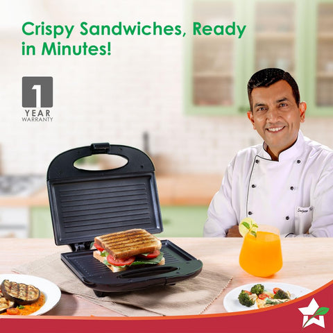 Wonderchef Prato Plus Griller (800 Watts) & Crescent Electric Kettle | Healthy Non-stick Aluminium Grill Plates | Sleek and Compact Design | 1.8 Litre Kettle Capacity | Boil Water in 5 Mins, Black