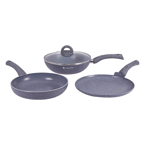 Wonderchef Granite 4-Piece Nonstick Cookware Set | Induction-Friendly