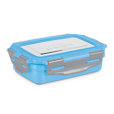 Milton Steely Super Deluxe Insulated Inner Stainless Steel Big Tiffin Box, 500 ml, with Inner Stainless Steel Container, 175 ml and Spoon, Sky Blue | Kids Lunch Box | Easy to Carry | Easy to Clean