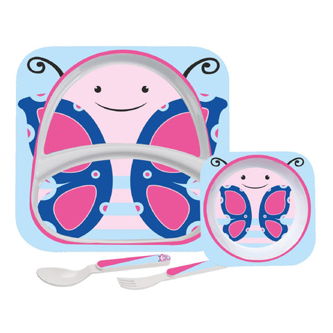 Cello Kids Meal Melamine Dinner Set with Butterfly Print Safe and hygenic for Kids to use Attractive and Long Lasting Designs Break Resistant
