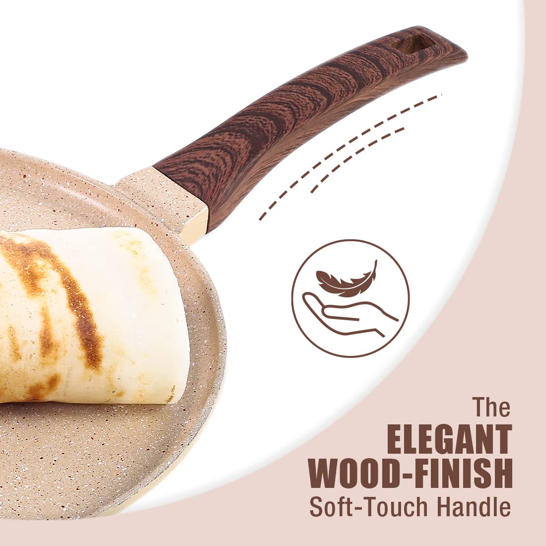Wonderchef Duralife 28 cm Die-Cast Non-Stick Dosa Tawa – Ivory