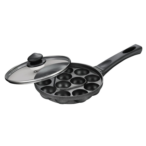 Prestige Omega Select Plus Non-Stick Paniyarakkal with lid (Appe Maker)|16 pits| 24cm|Residue Free Coating |Metal Spoon Friendly