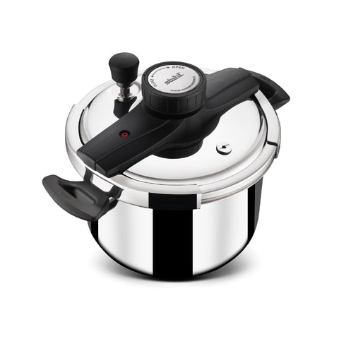 Stahl Versatil Triply Pressure Cooker, 5 L, Induction Cooker, Outer Lid Pressure Cooker, Induction & Gas Stove Compatible, 5 Years Warranty, Stainless steel, Silver