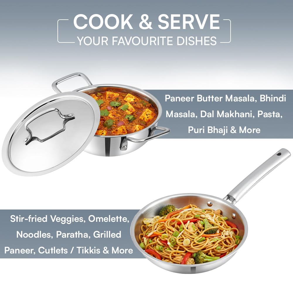 Kraft Futuretec Triply Stainless Steel 3 Pcs Cookware Set | 22cm
