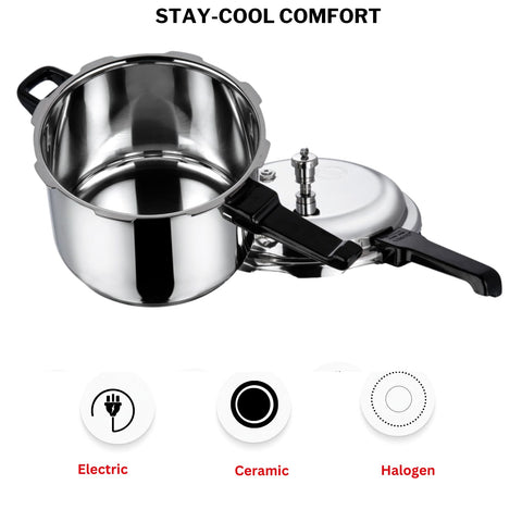 Vinod 10L Stainless Steel Cooker | Sandwich Bottom, Induction