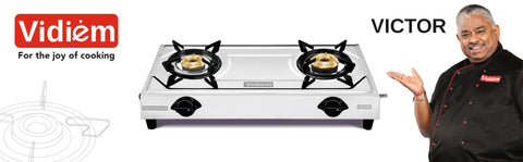 Vidiem Victor Stainless Steel Gas Stove 3 Burner| Brass Burners | Mirror Finish | Large Cooking Space | Anti-Rust | High Efficiency | ISI Certified | 5 Year Warranty