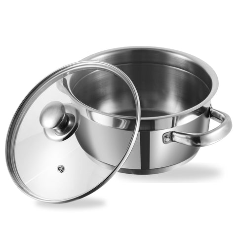 Vinod Cookware Induction friendly Two Tone Saucepot Set, 26cm with Glass Lid