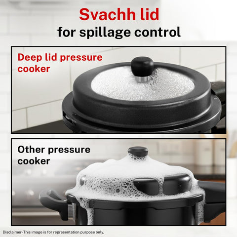 Prestige 3 Litre Hard Anodised Popular Svachh Outerlid Pressure Cooker|Deep Lid for spillage Control|Gas compatible|Gasket Release System|Metallic Safety Plug|5 years warranty|ISI Certified