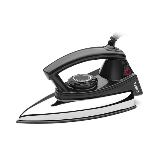 Sujata Dryfast Max 1000 Watts Stainless Steel Dry Iron | Overheat Protection Thermal Fuse | Weilburger Greblon Double Coat Non-stick | Designed for Tricky Areas