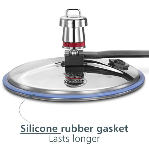 Hawkins 2 Litre Stainless Steel Hevibase Pressure Cooker, Impact Bonded Base, Inner Lid Cooker, Silver (HSI20)