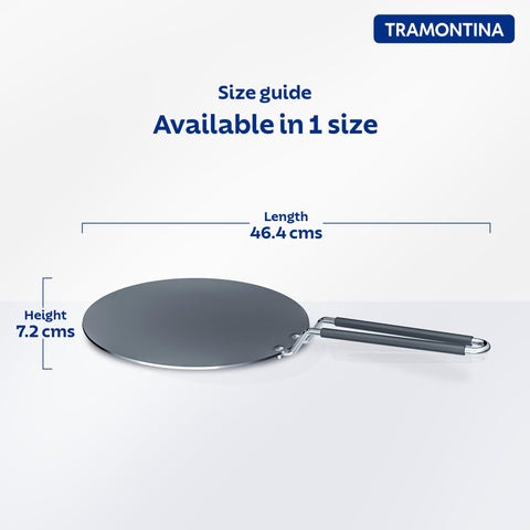 TRAMONTINA FUSAO EX+ 26cm Triply Stainless Steel Ceramic Coated Concave Tawa | Roti Tawa | Tawa for Chapati, Phulka, Paratha | Gas/Induction Compatible Cookware | Stay Cool Handle | 10 Year Warranty*