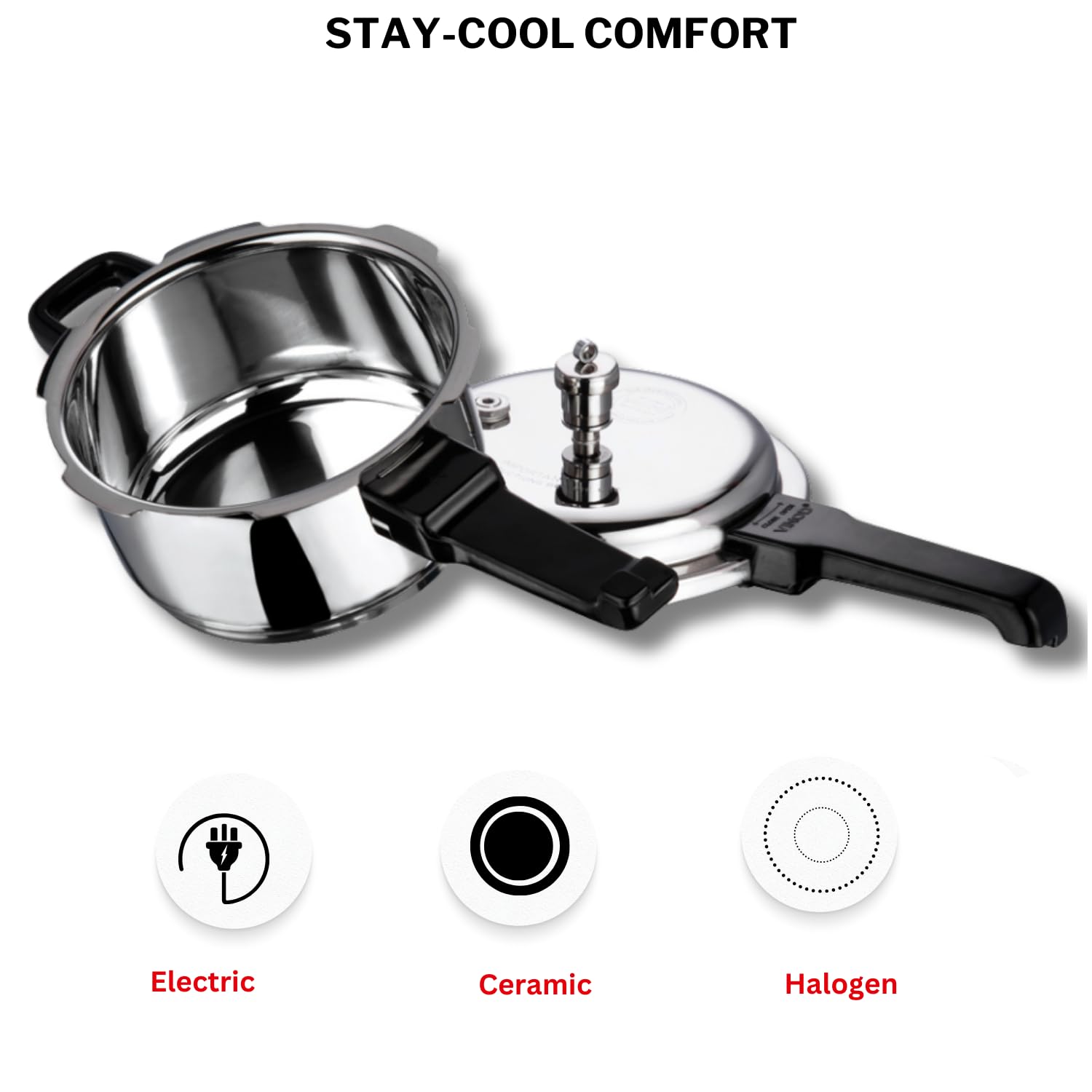 Vinod 2L Stainless Steel Cooker | Sandwich Bottom, Induction