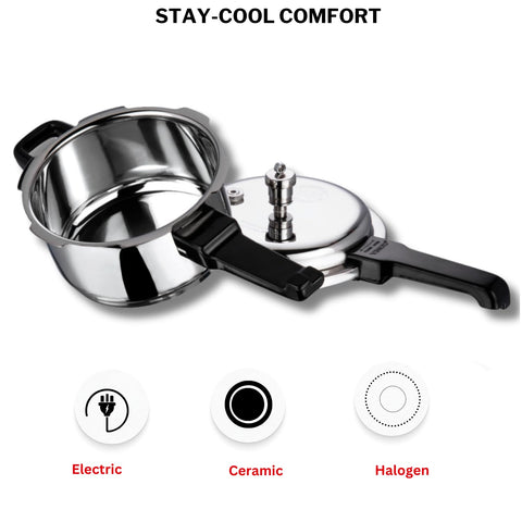 Vinod 2L Stainless Steel Cooker | Sandwich Bottom, Induction