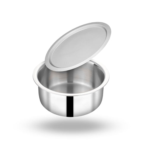 Zira 16 cm Triply Stainless Steel Tope/Patila with Lid – 1.6 L