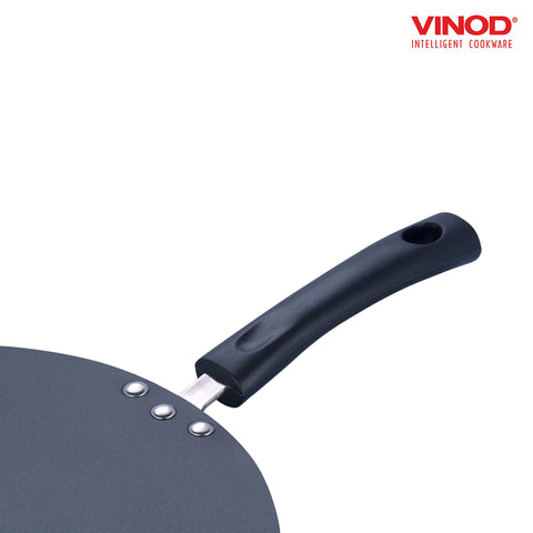 Vinod Zest Aluminium Flat Non Stick Roti/Dosa Tawa - 32.5 cm | 4mm Extra Thick Base Tava, 3 Layer Ceramic Coating, Even Heating, Gas Stove & Metal Spoon Friendly, Perfect for Dosa, Roti, Pancake